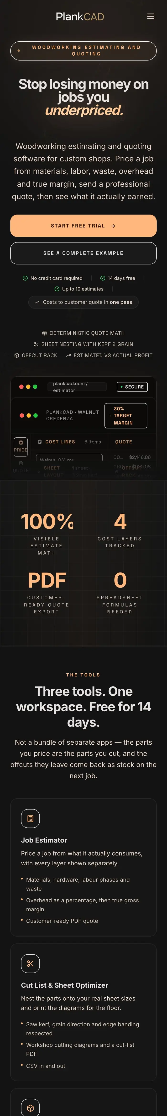 PlankCAD on mobile